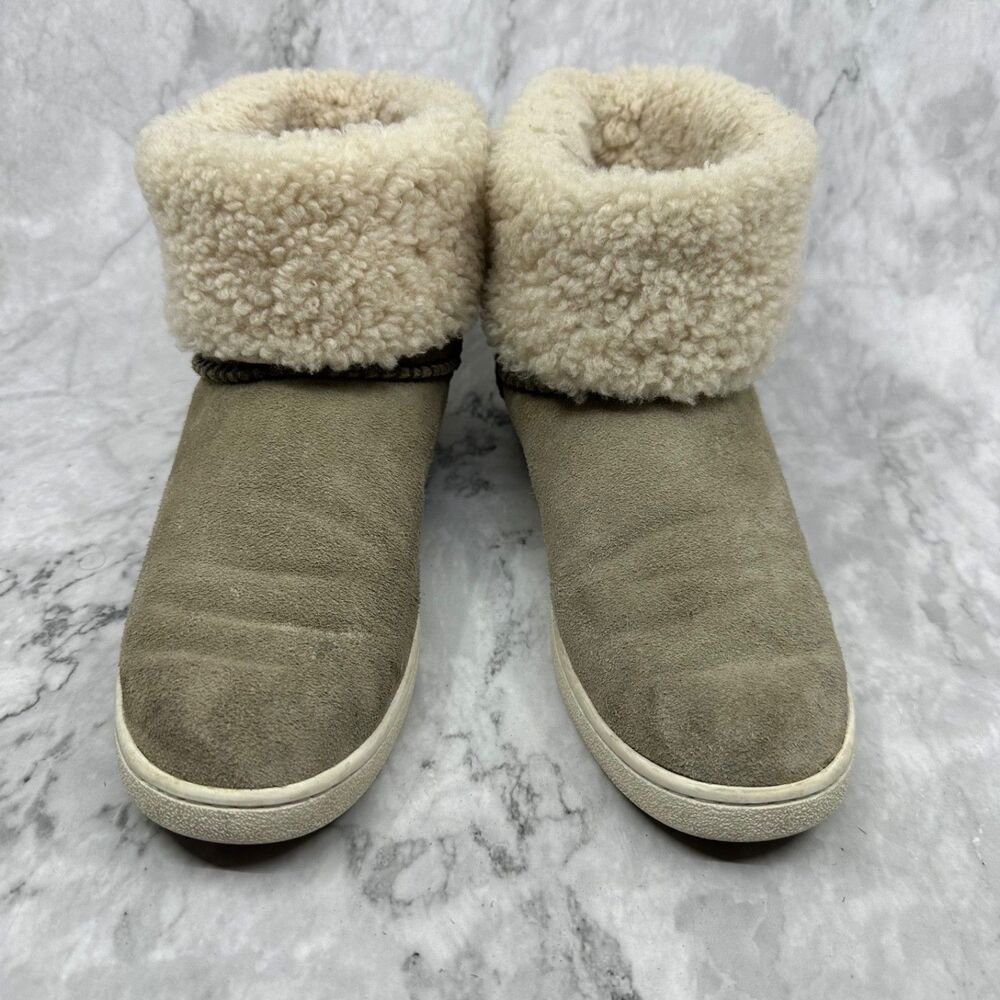 UGG Mika Classic Sneaker Boot Taupe Suede Shearling Women's Size 9.5 Booties